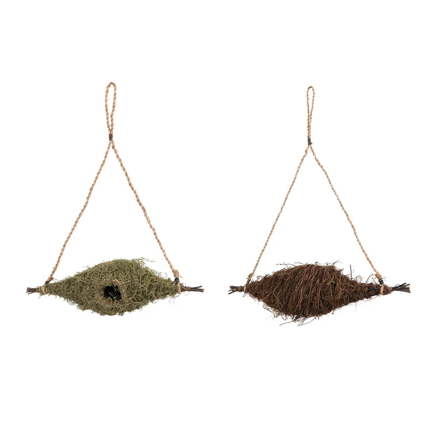 Creative Co-Op Hanging Moss And Grassroot Bird Nest #DF5963A