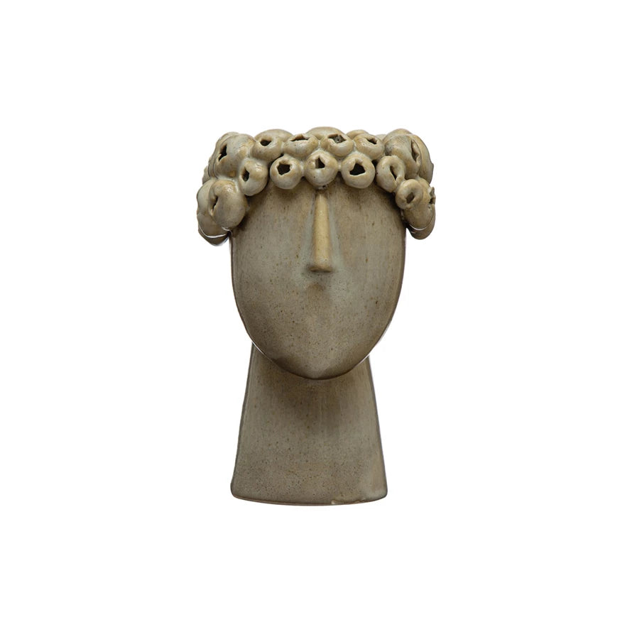 Creative Co-Op Stoneware Head Planter #DF6310