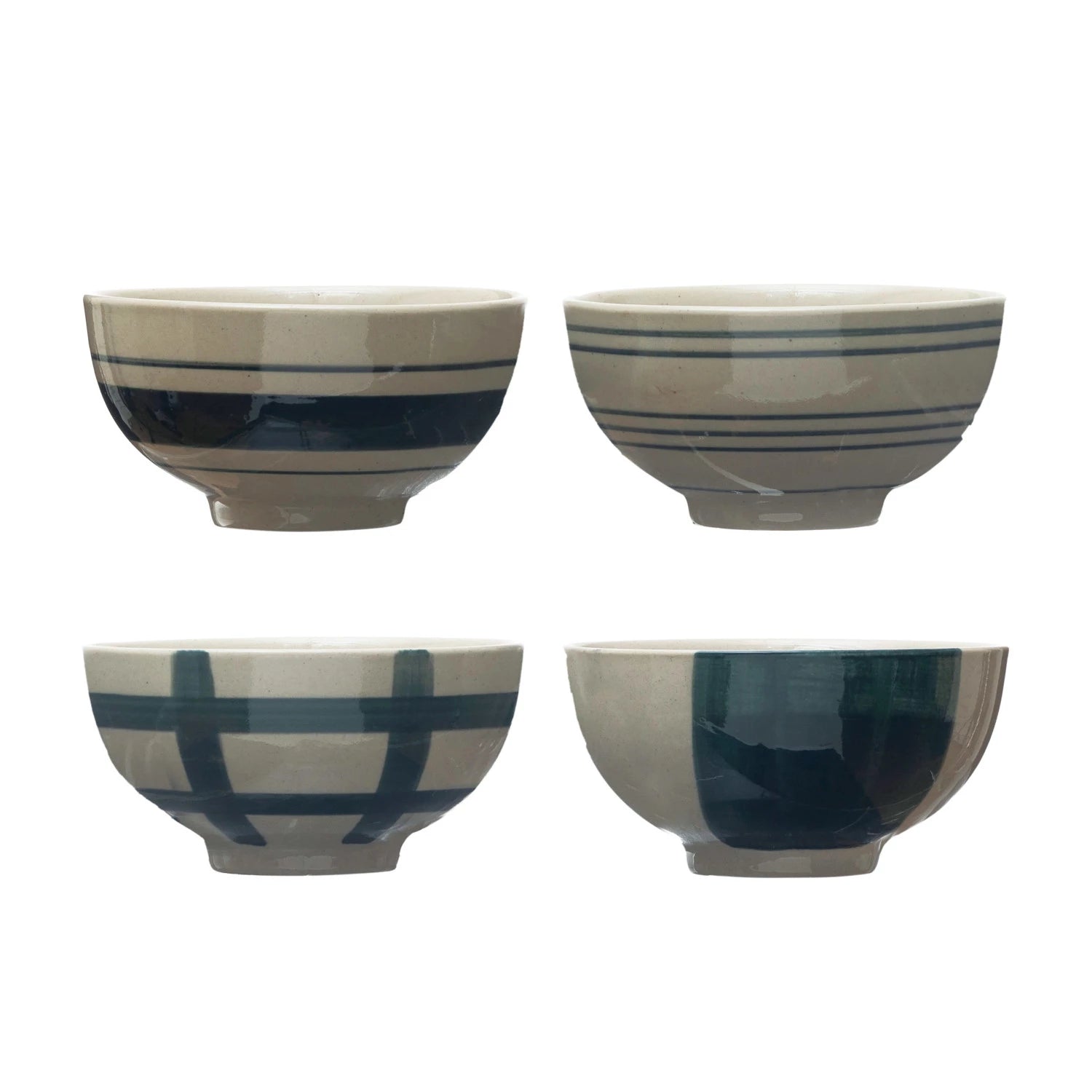 Creative Co-Op Hand-Painted Stoneware Bowl #DF6708A