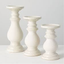Cream Pillar Candleholder