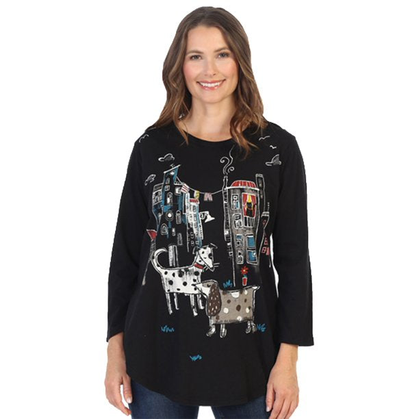 City pups top, mineral, 100% cotton French terry