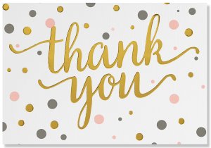 Boxed Thank You Cards: Pink & Gold Dots 323118