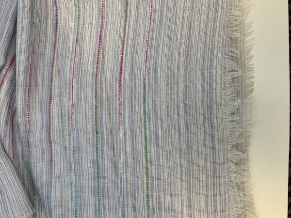 Scarf, Blue with multi thin stripes