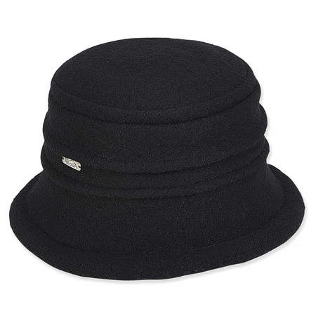 Hat, clochet up brim black