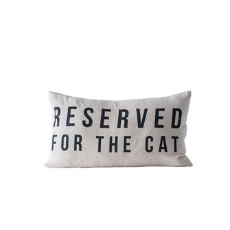 Reserved for the cat, pillow