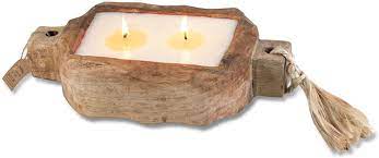 Driftwood candle Tray, double wick, 24oz