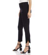 Kare Kane curved hem piper pants, black