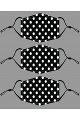 Mask, black & white polk a dot