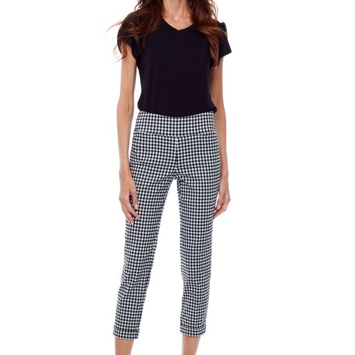 Up Black Gingham Pants 67734