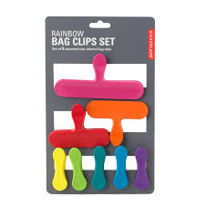 Rainbow bag clip set of 8