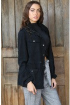 Jacket with draw-string waist