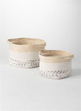 Woven basket, square with handles