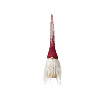 Wool Felt Gnome "w/wood base, red hat"